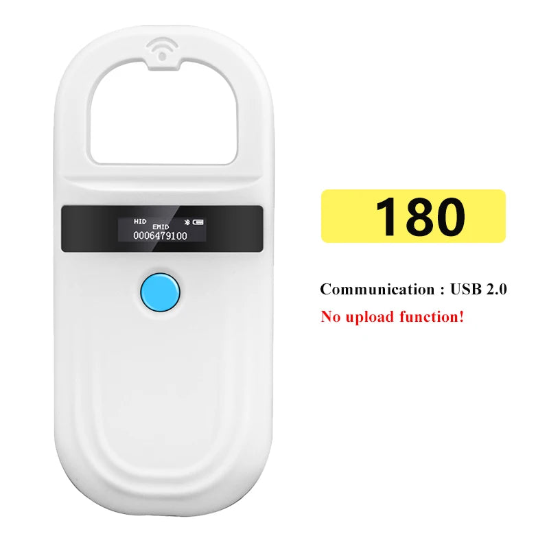 Handheld 134.2KHz 125kHz Animal RFID Reader Pet Cat Dog Microchip Scanner FDX-B Glass Chip USB/Bluetooth Tag Reader with Tags Boland999 Security Store