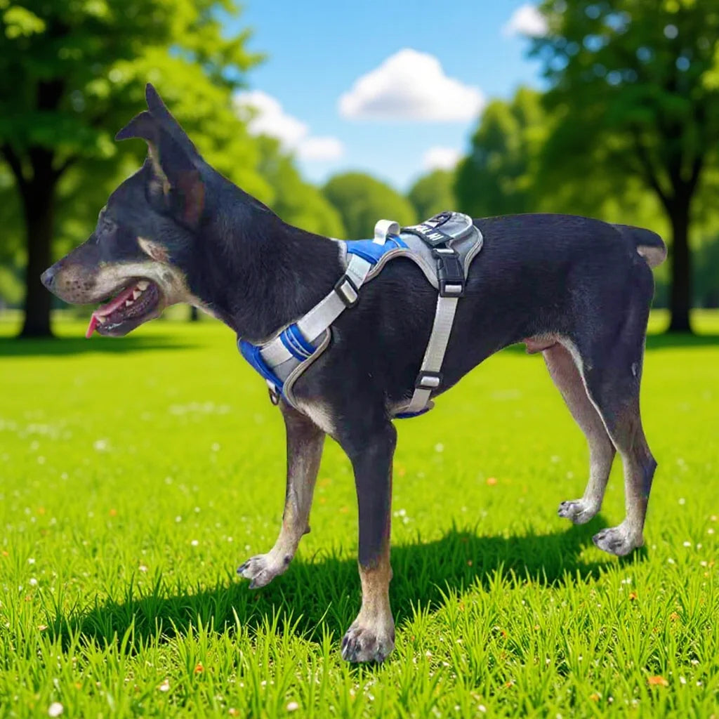 Nylon Adjustable Dog Harness Personalized Dog Harness Vest Reflective Breathable Pet Harness Leash For Small Medium Large Dogs KOMMILIFE Official Store