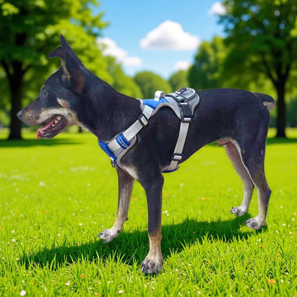Nylon Adjustable Dog Harness Personalized Dog Harness Vest Reflective Breathable Pet Harness Leash For Small Medium Large Dogs KOMMILIFE Official Store