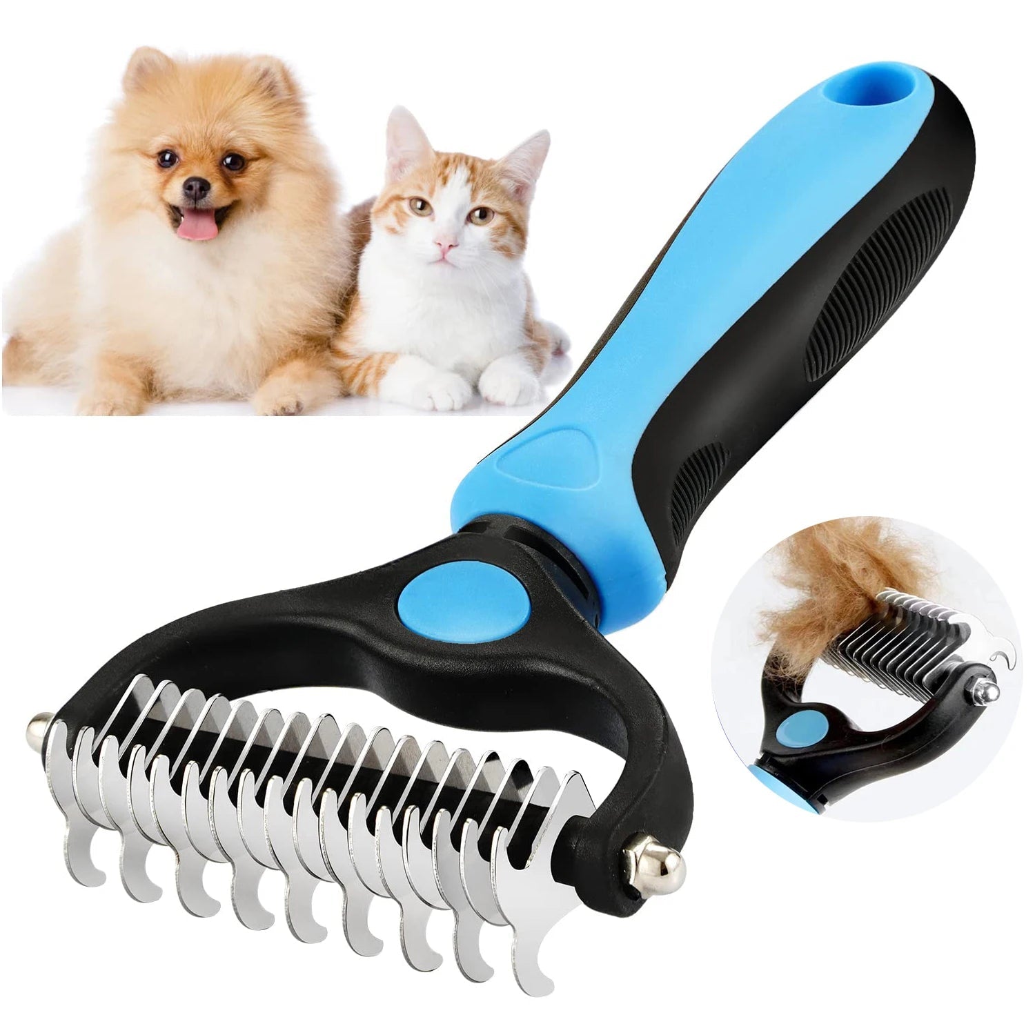 Professional Pet Deshedding Brush Dog Hair Remover Pet Fur Knot Cutter Puppy Cat Comb Brushes Dogs Grooming Shedding Supplies Bobit Store