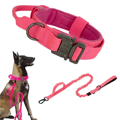 Durable Tactical Dog Collar Leash Set Adjustable Military Pet Collar Leash Medium Large Dog German Shepherd Training Accessories Shop1103887912 Store