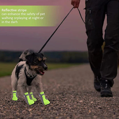 Pet Dog Shoes Breathable Waterproof Outdoor Walking Net Soft Summer Pet Shoes Night Safe Reflective Boots for Small Medium Dogs Cloud house Store