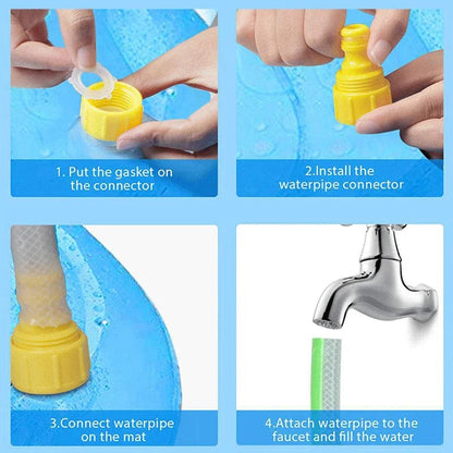 150/170cm Summer Pet Swimming Pool Inflatable Water Sprinkler Pad Play Cooling Mat Outdoor Interactive Fountain Toy for Dogs Gempet Store