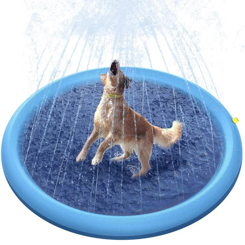 150/170cm Summer Pet Swimming Pool Inflatable Water Sprinkler Pad Play Cooling Mat Outdoor Interactive Fountain Toy for Dogs Gempet Store