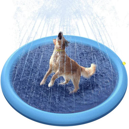 150/170cm Summer Pet Swimming Pool Inflatable Water Sprinkler Pad Play Cooling Mat Outdoor Interactive Fountain Toy for Dogs Gempet Store