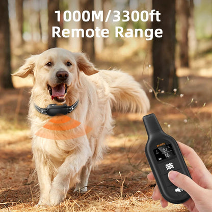 ROJECO Electric Dog Training Collar Digital Rechargeable Remote Control IPX7 Waterproof Vibrator Pet Dog Bark Stop Shock Collar ROJECO Pets Store