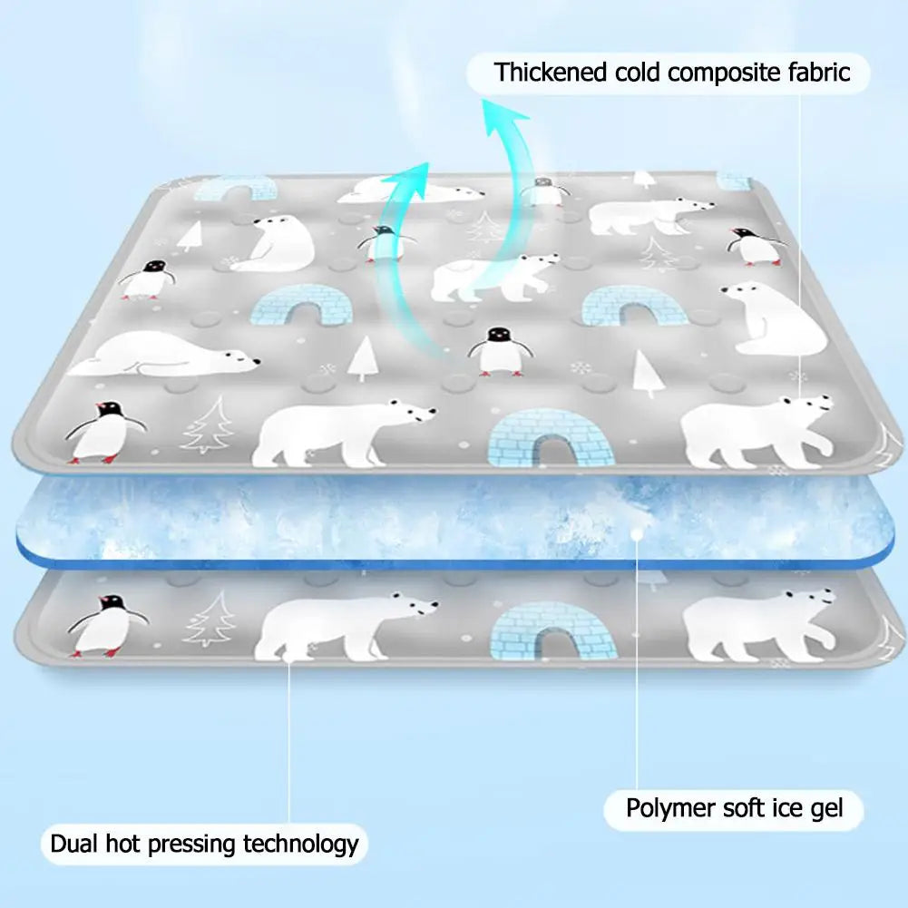 Summer Pet Cooling Pad Ice Crystal Gel Cool Down Cat To Dog Pet Grasp Bed Resistance Collapsible Rectangle Pad Accessories Love Life Home 2023 Store