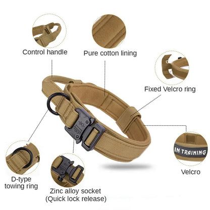 Durable Tactical Dog Collar Leash Set Adjustable Military Pet Collar Leash Medium Large Dog German Shepherd Training Accessories Shop1103887912 Store