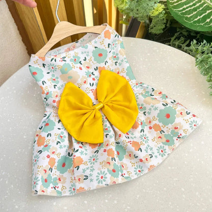 Dog Princess Dress Summer Kitten Pet Skirt Cute Printed Bow Lace Dog Dresses for Small Medium Puppies Poodle Chihuahua Apparel China Pets Store
