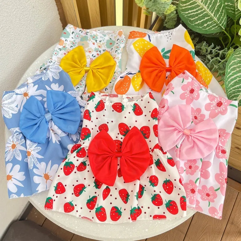 Dog Princess Dress Spring Summer Kitten Pet Skirt Cute Dog Dress Bow Lace for Small Medium Puppy Poodle Chihuahua Simbuid Official Store
