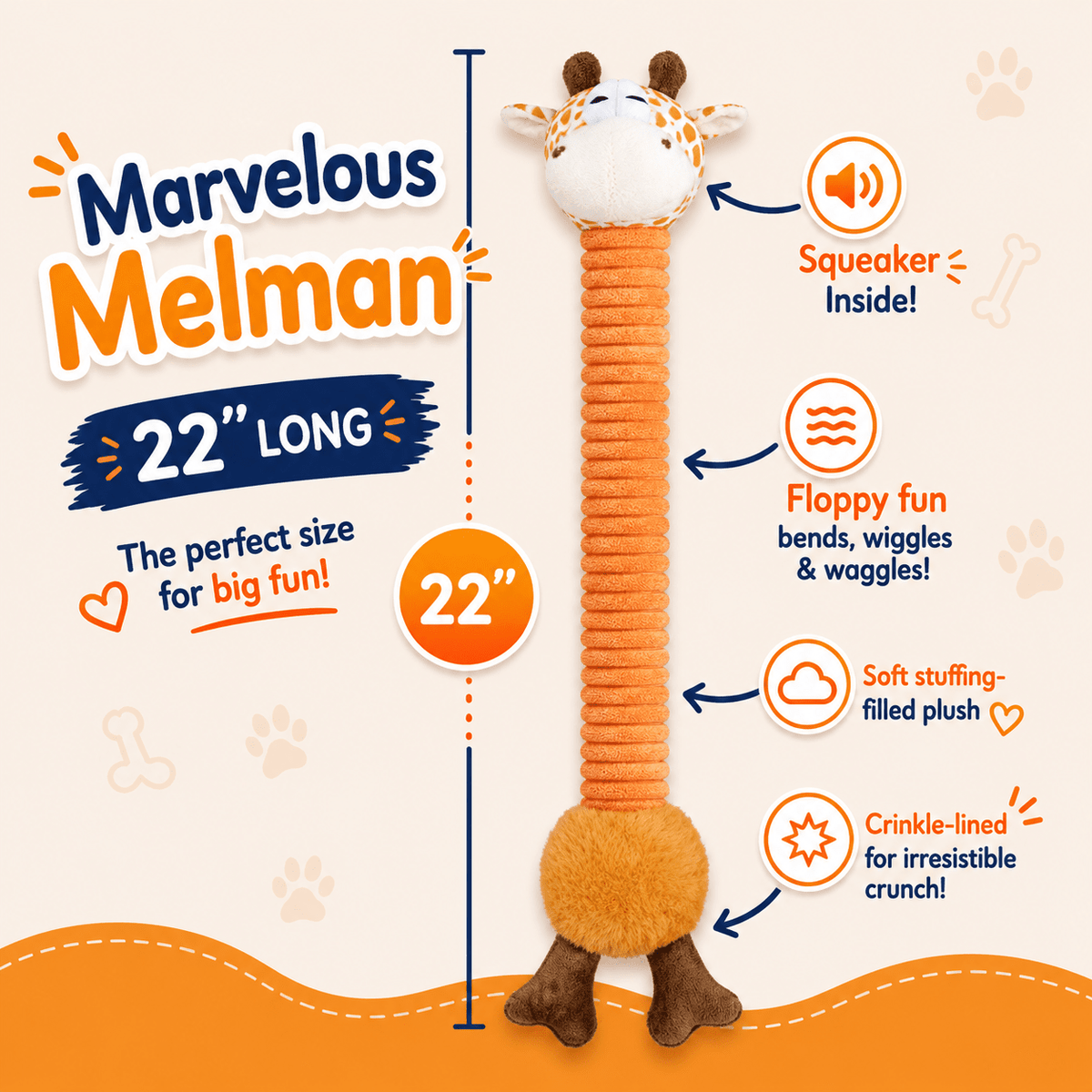 22 inch Long Plush Dog Toy