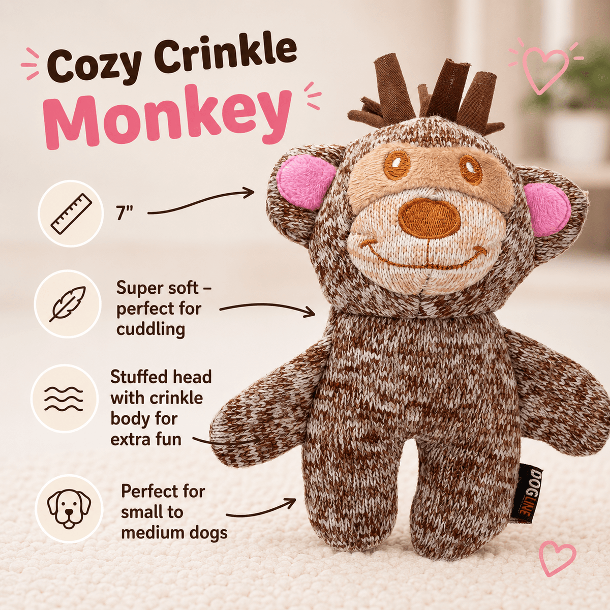 Cozy Crinkle Dog Toy Collection