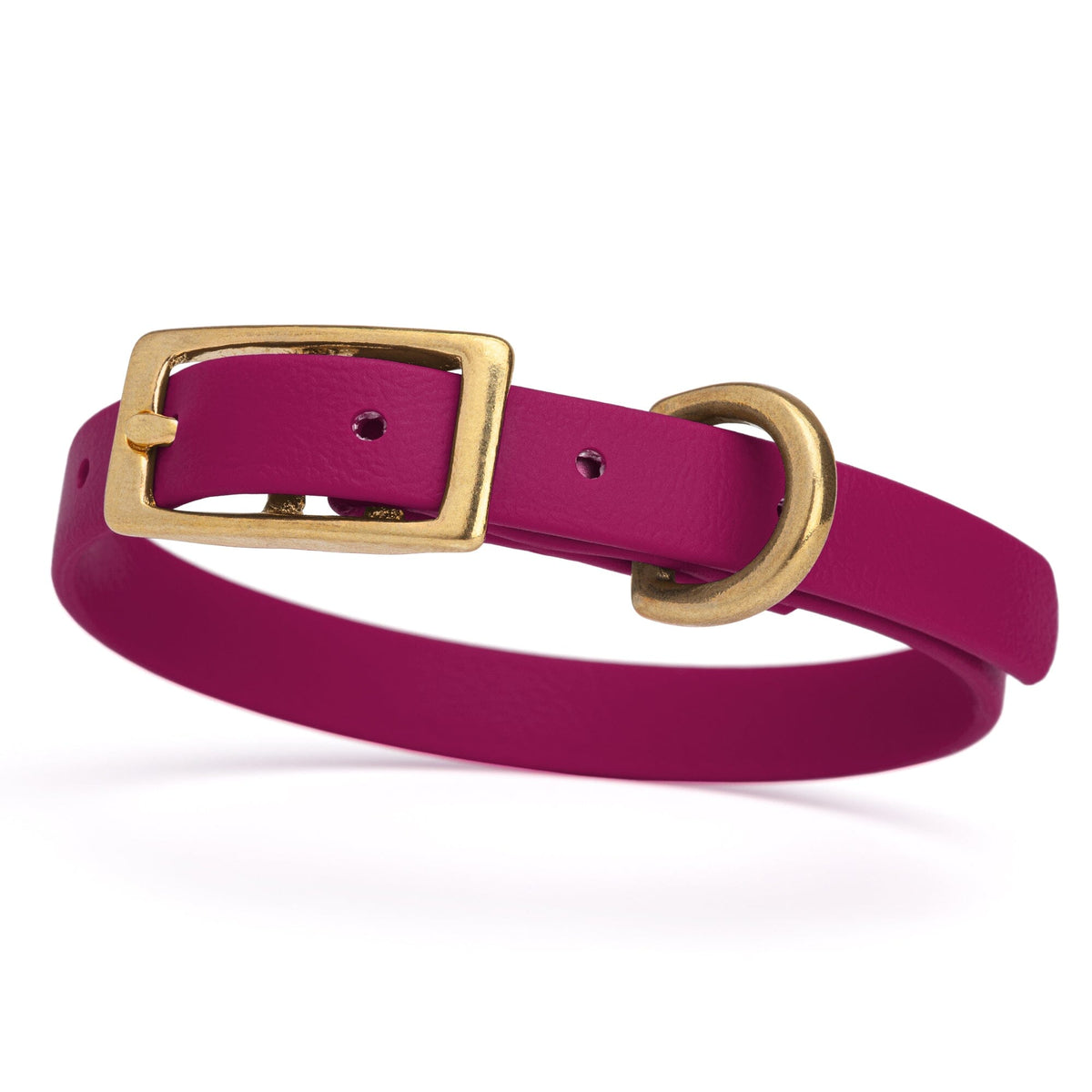 BioThane Waterproof Dog Collar - XS: L 9"-12" x W 1/2" - Black OR Brass Hardware