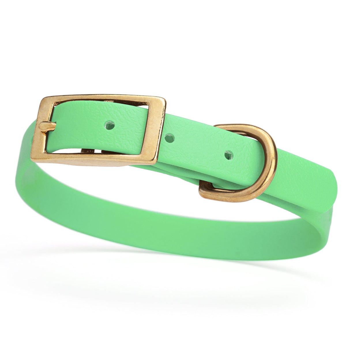 BioThane Waterproof Dog Collar - XS: L 12"-15" x W 5/8" - Black OR Brass Hardware