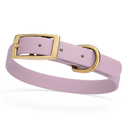 BioThane Waterproof Dog Collar - XS: L 12"-15" x W 5/8" - Black OR Brass Hardware
