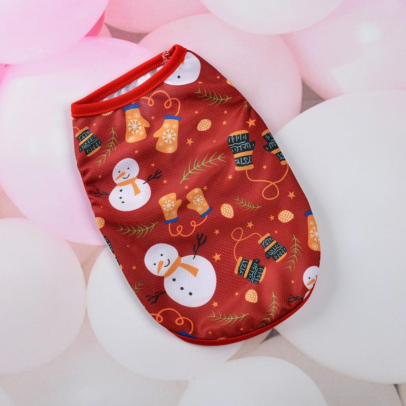 Festive Holiday Pet Vest - Christmas Cartoon Dog Clothes Dog Hugs Cat