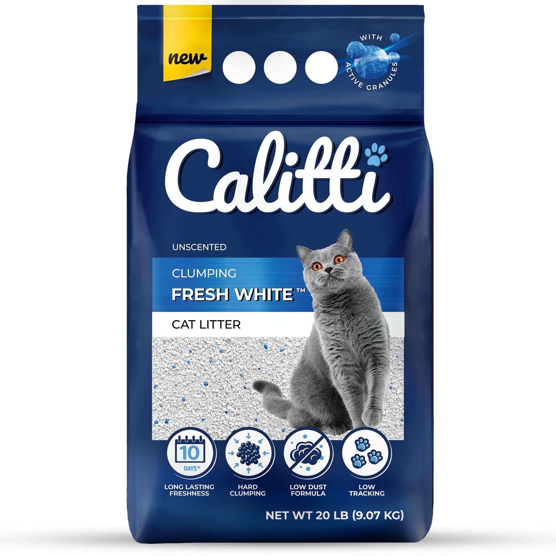 Calitti Fresh White Cat Litter Unscented 20 lbs