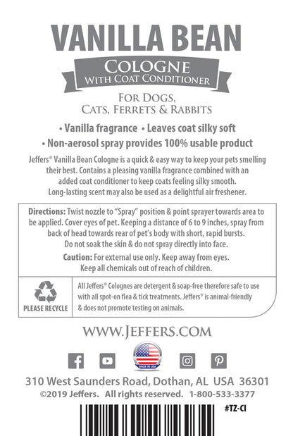 Jeffers Pet Colognes with Coat Conditioner