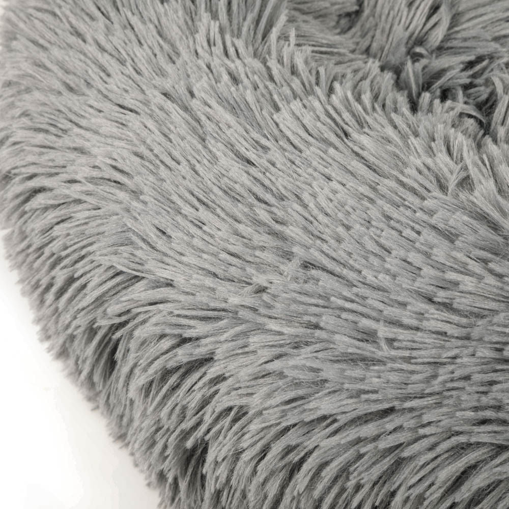 gray donut pet bed