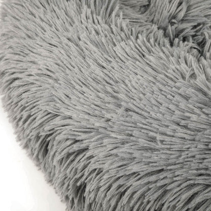 gray donut pet bed