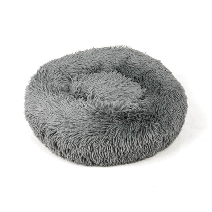 gray donut pet bed