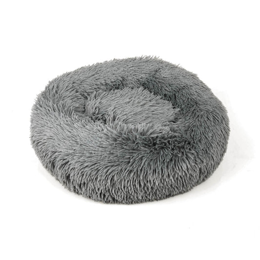 gray donut pet bed