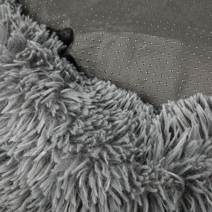 gray donut pet bed
