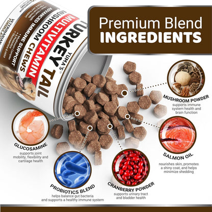 Turkey Tail Mushroom for Dogs Multivitamin Supplement Immune Support