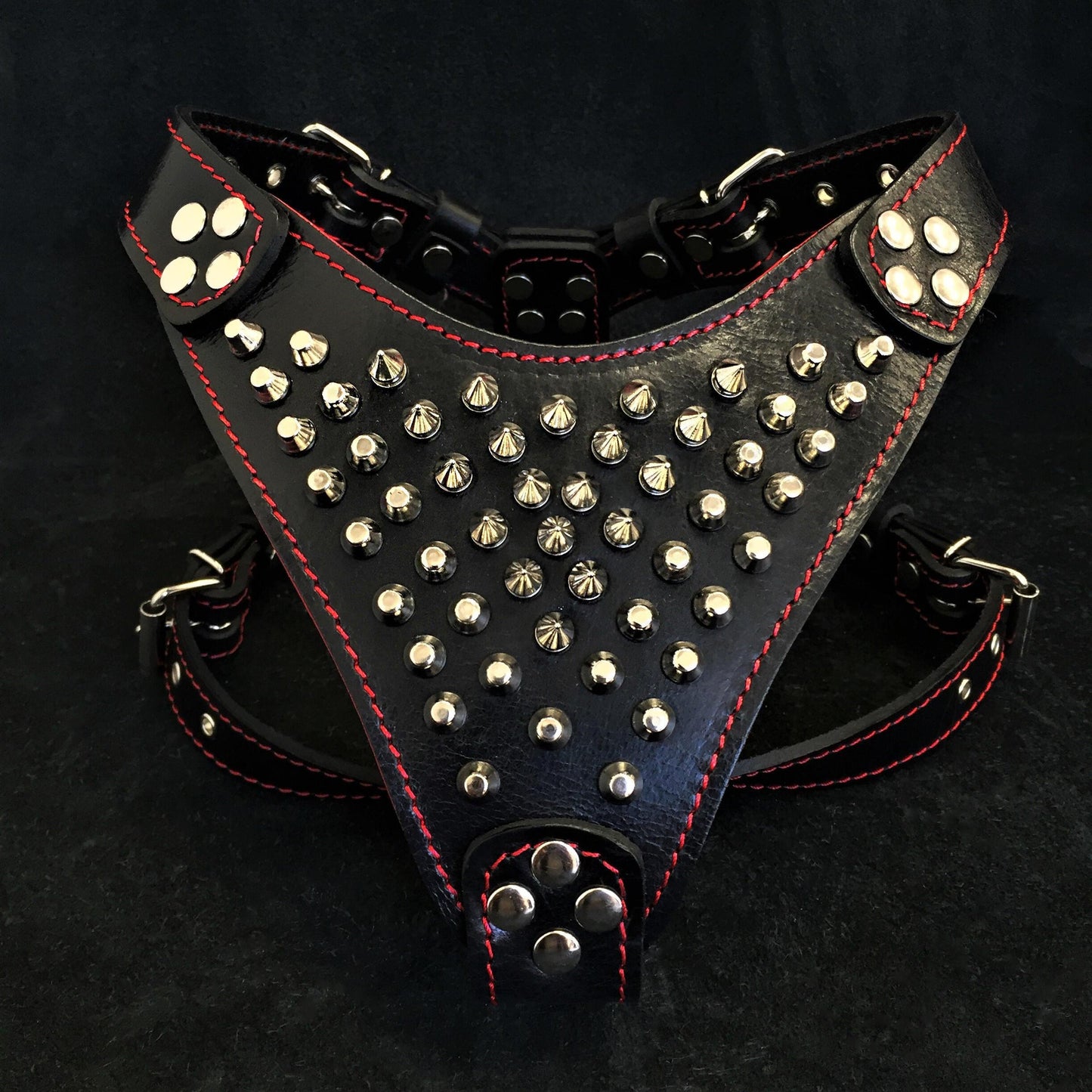 Frenchie Studded Leather Harness Small 
