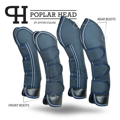 Jeffers Poplar Head Horse Shipping Boots, 4-Pack with Carry Bag