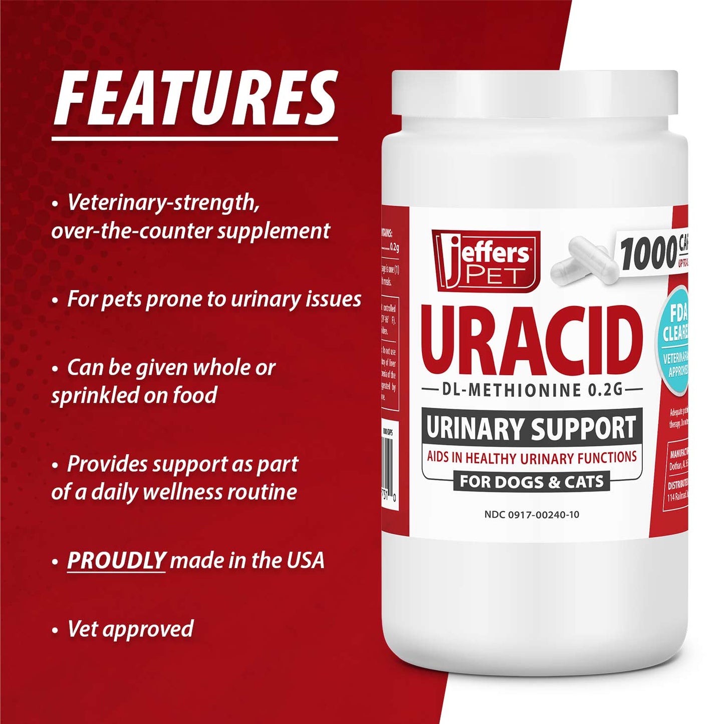 DL-Methionine capsules for urinary health