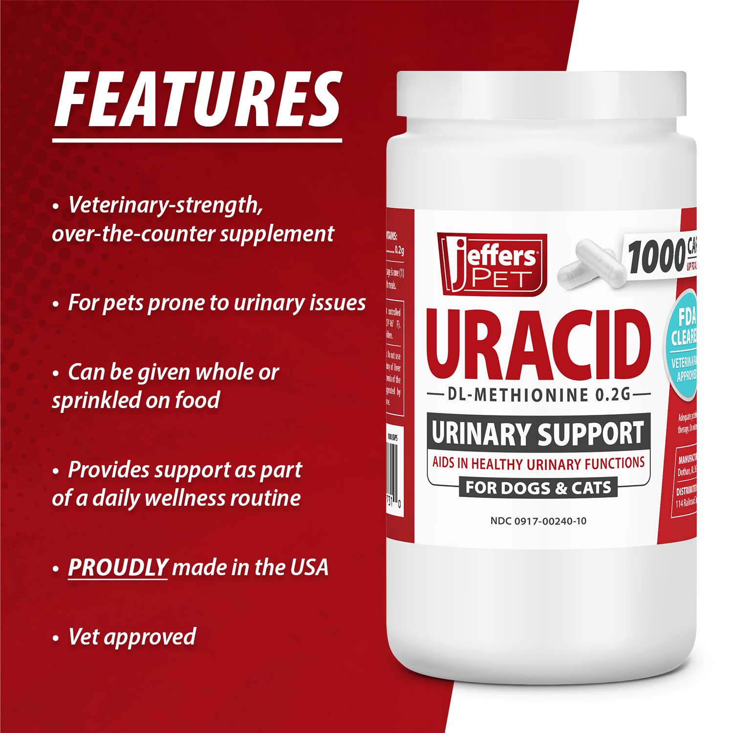 DL-Methionine capsules for urinary health