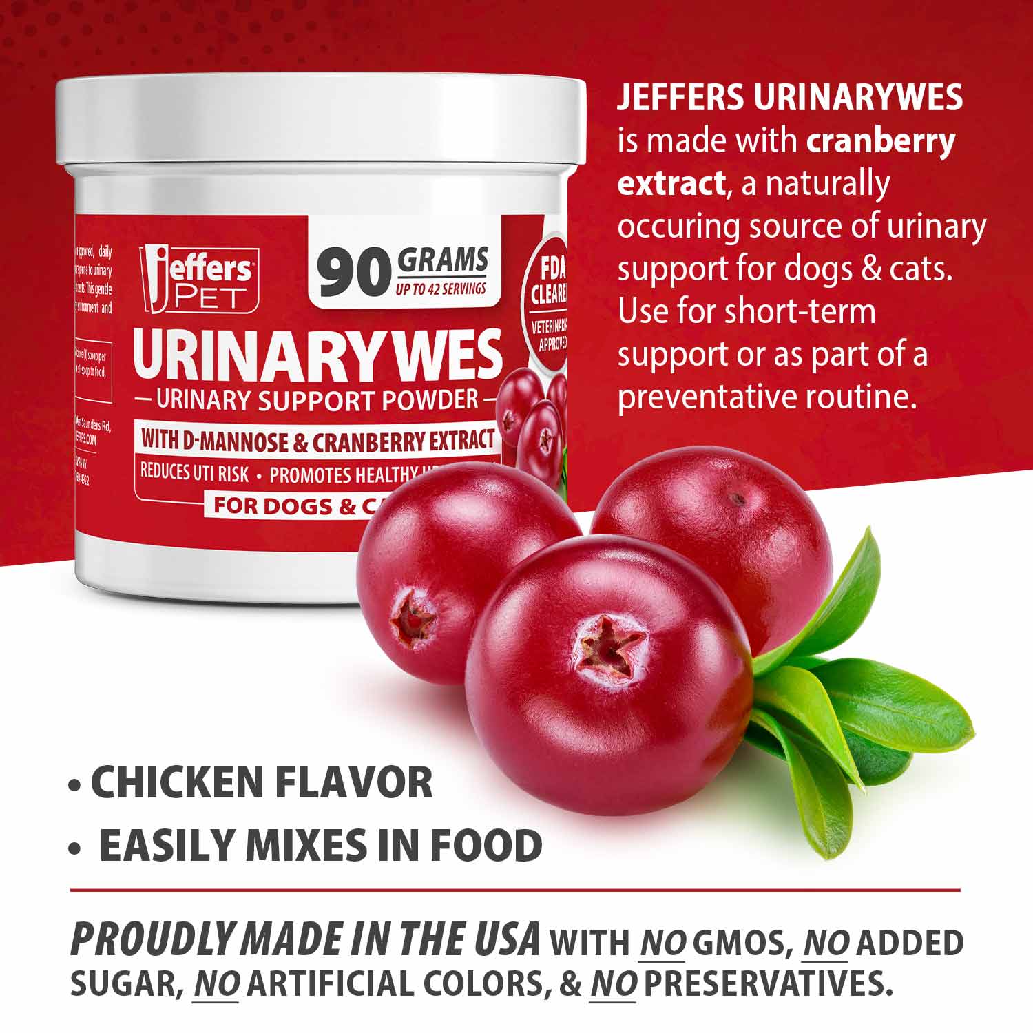 Urinary Support Powder with D-Mannose for Dogs & Cats