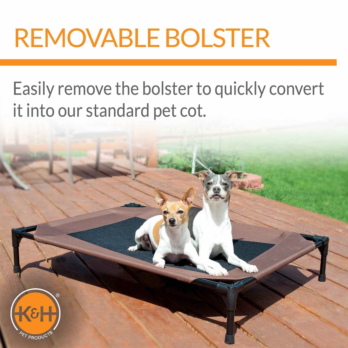 elevated pet bed with bolster