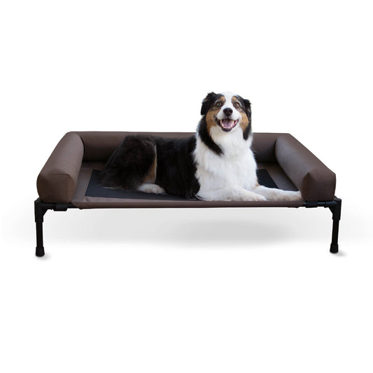 elevated pet bed with bolster