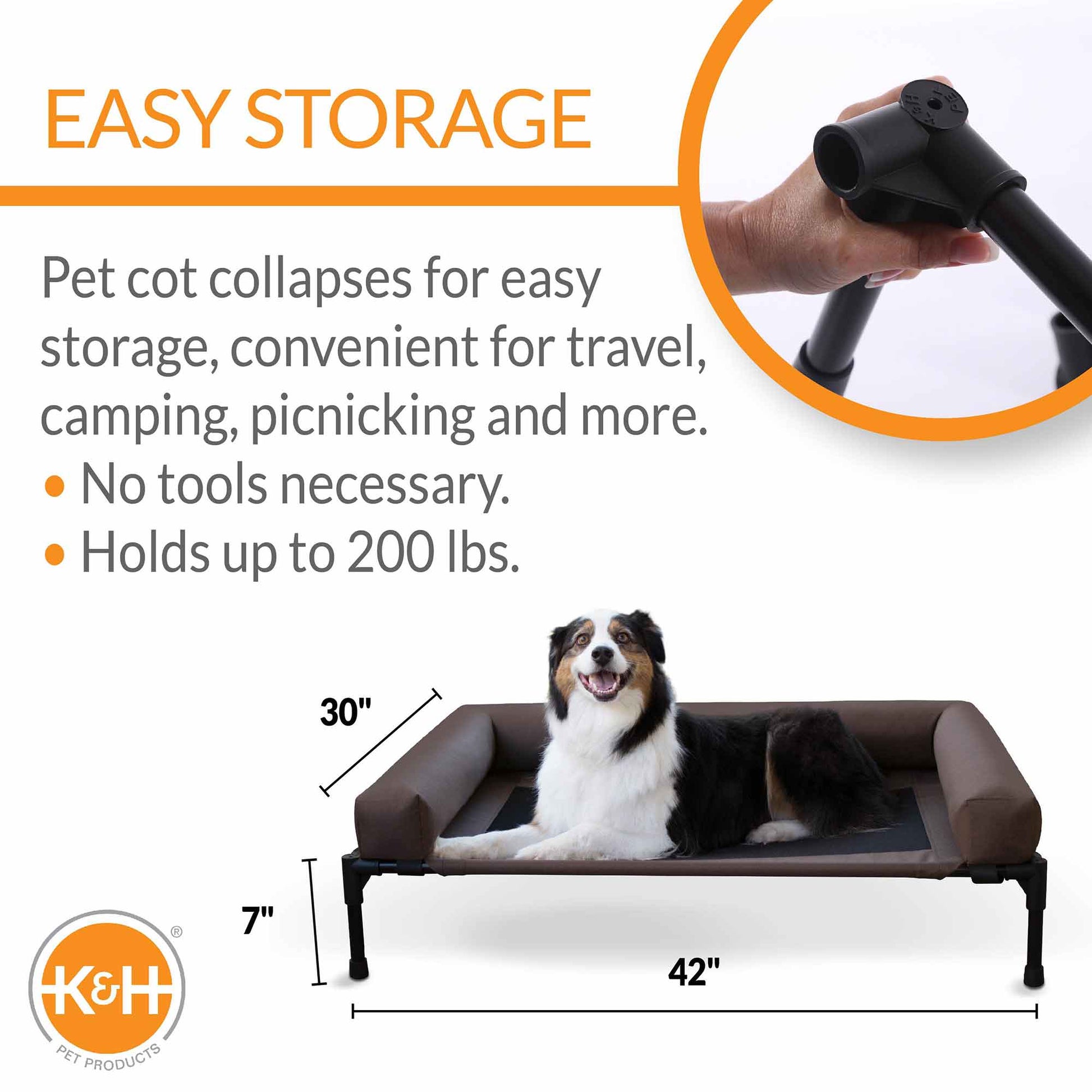 elevated pet bed with bolster