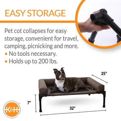 elevated pet bed with bolster