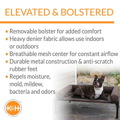 elevated pet bed with bolster