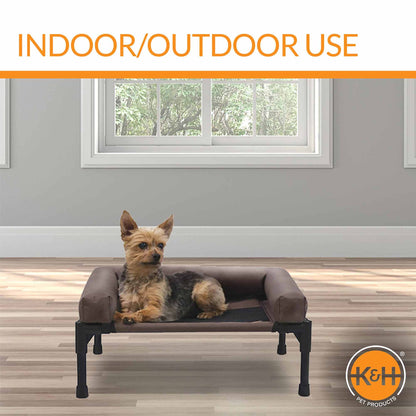 elevated pet bed with bolster
