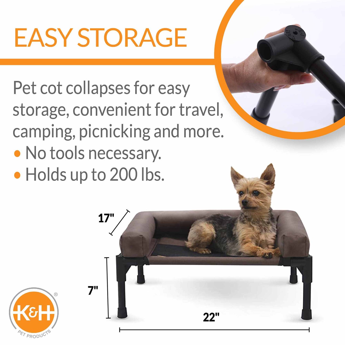 elevated pet bed with bolster