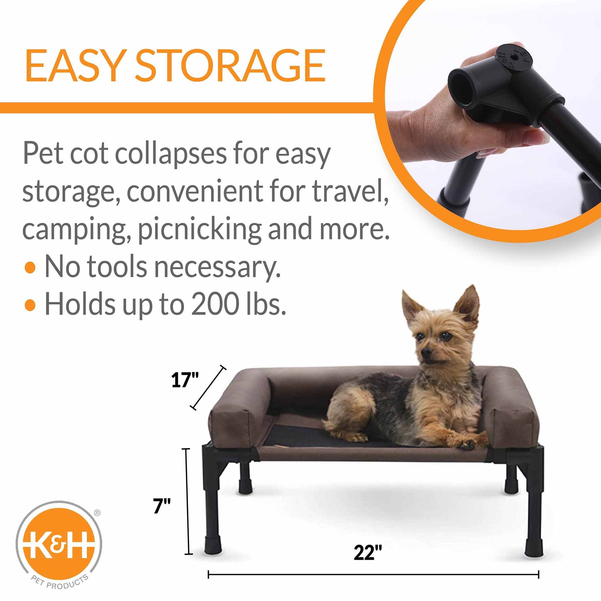 elevated pet bed with bolster
