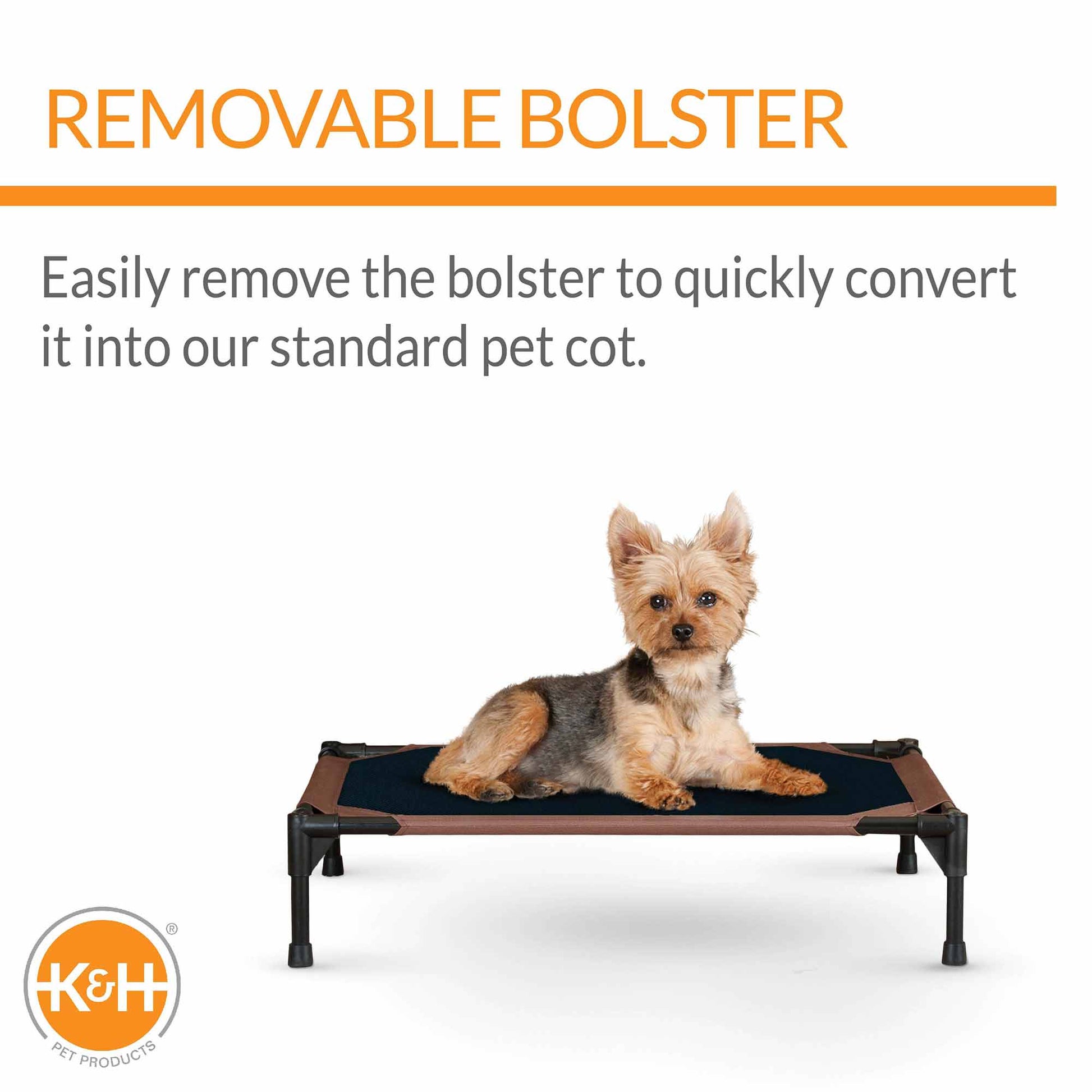 elevated pet bed with bolster