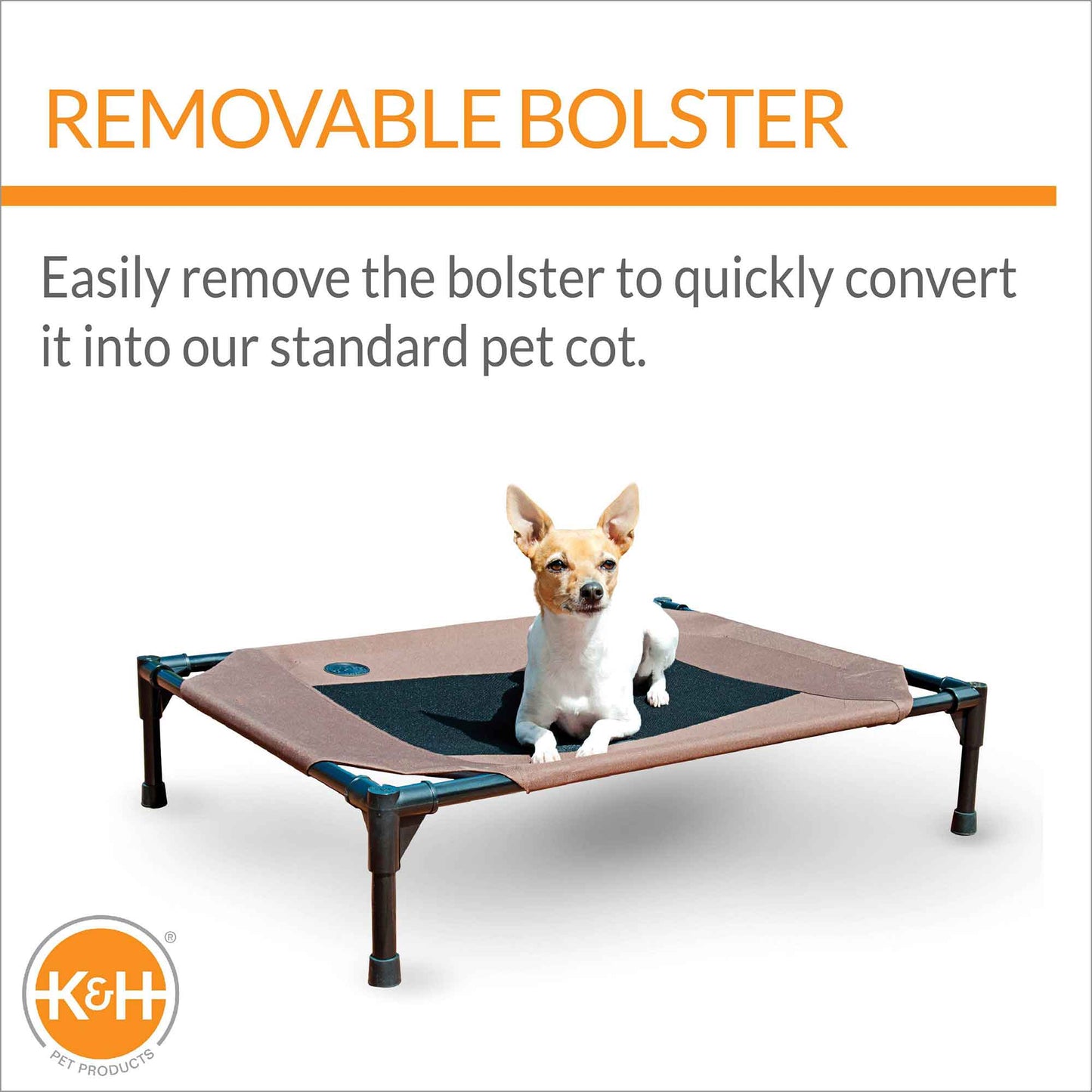 elevated pet bed with bolster