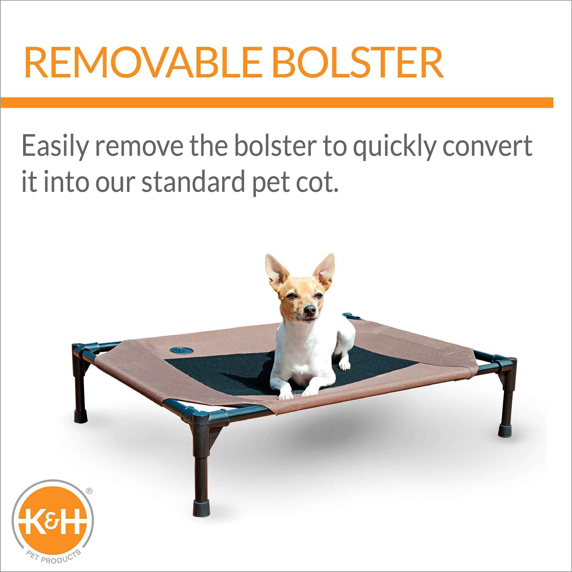elevated pet bed with bolster