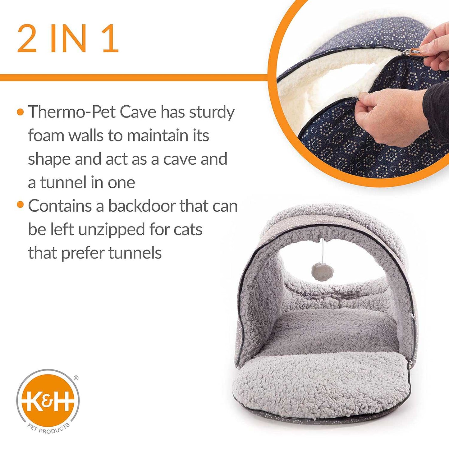 heated cat cave and tunnel