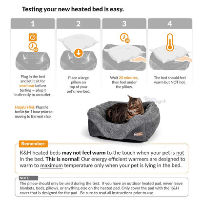 heated pet bed for cats and small dogs