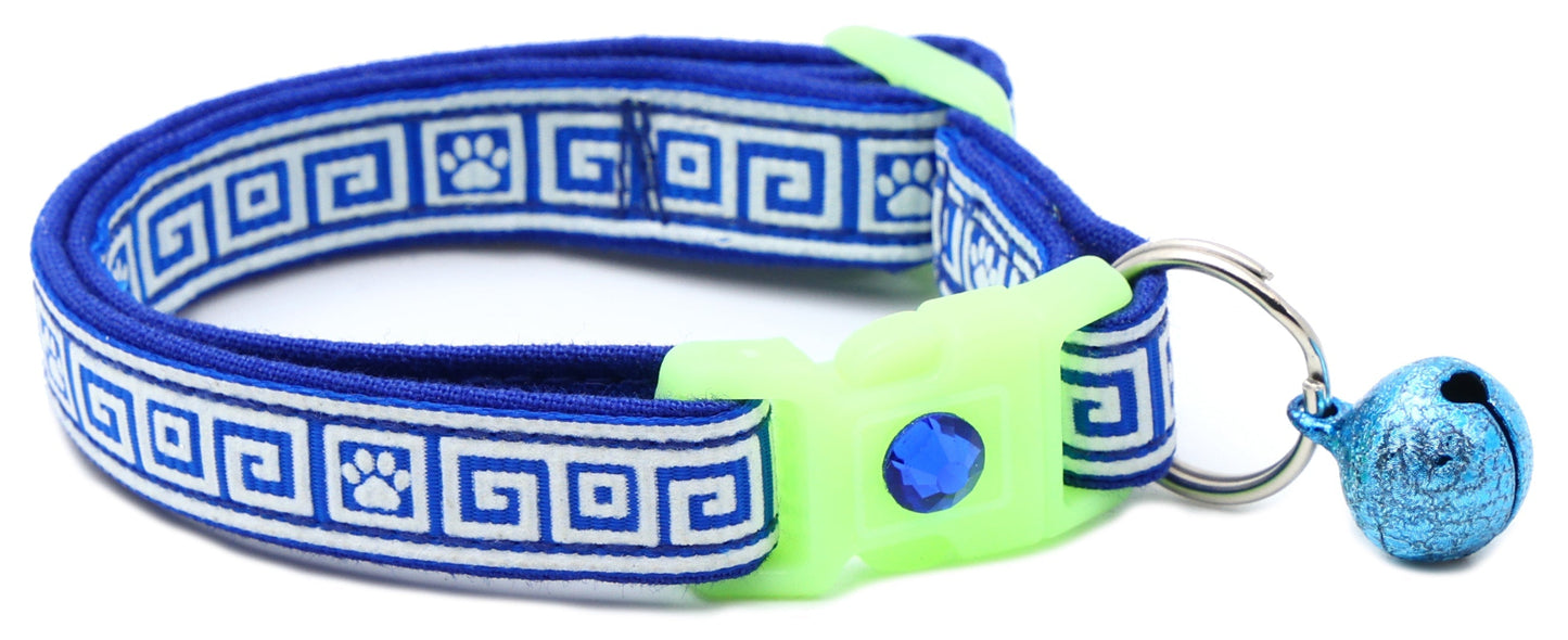 Greek Key Breakaway Cat Collar Pugs2Persians