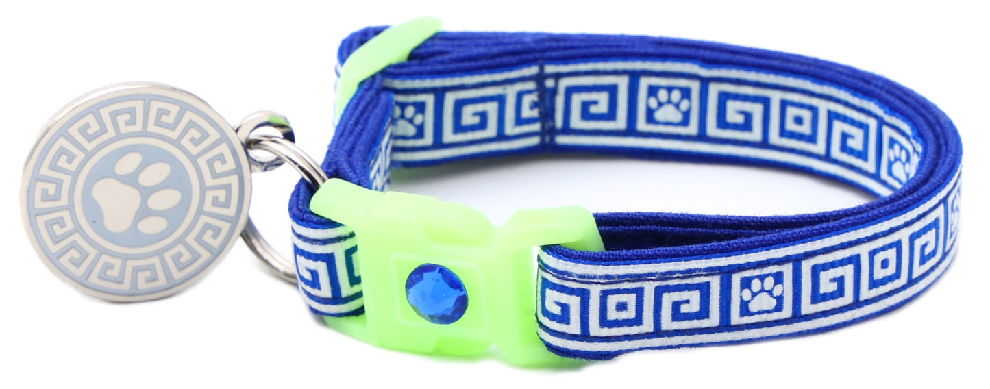Greek Key Breakaway Cat Collar Pugs2Persians