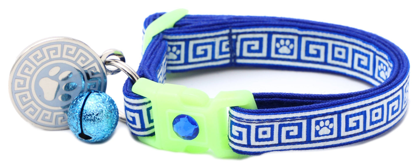 Greek Key Breakaway Cat Collar Pugs2Persians