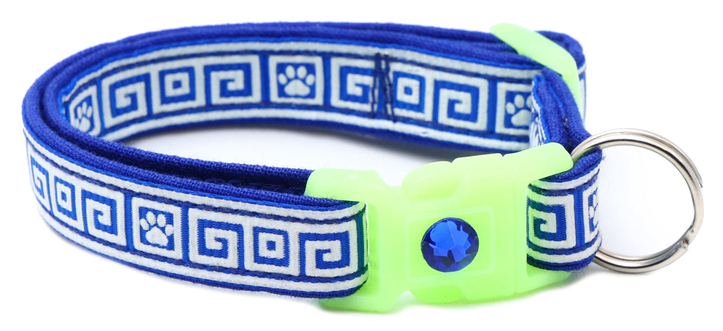 Greek Key Breakaway Cat Collar Pugs2Persians